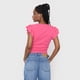 thumbnail image 2 of Polera Mujer Manga Corta Recogido Fucsia Corona, 2 of 5
