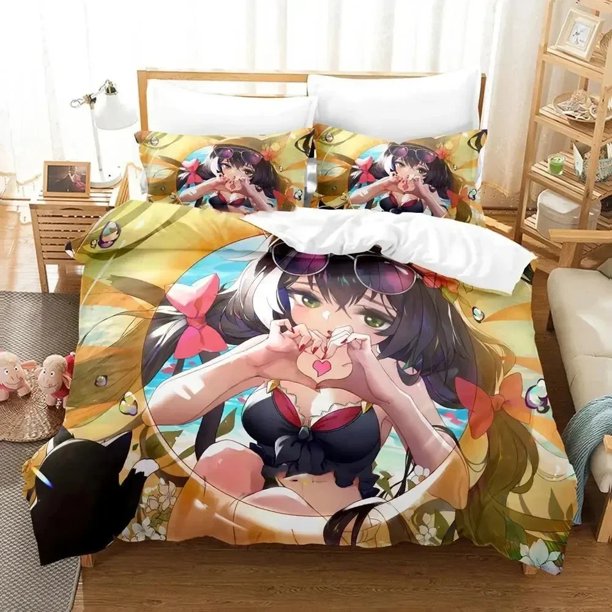 Kawaii Anime Princess Connect! Re Dive Bedding Set Boys Girls Twin Size Duvet Cover Pillowcase Bed Kids Adult Home Textile Bed Sheets