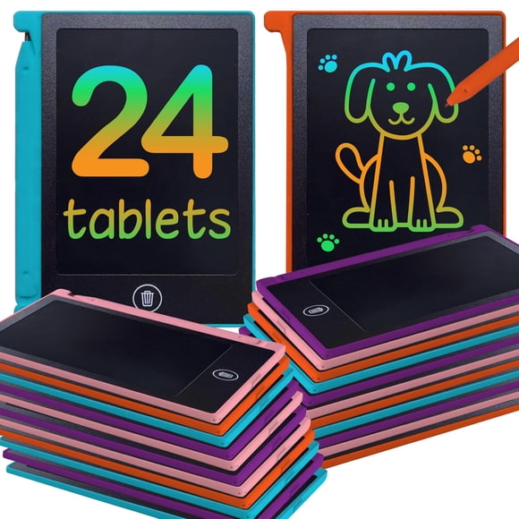 Tableta de escritura LCD Playtapus Mini de 4,5 pulgadas para niños, paquete de 24
