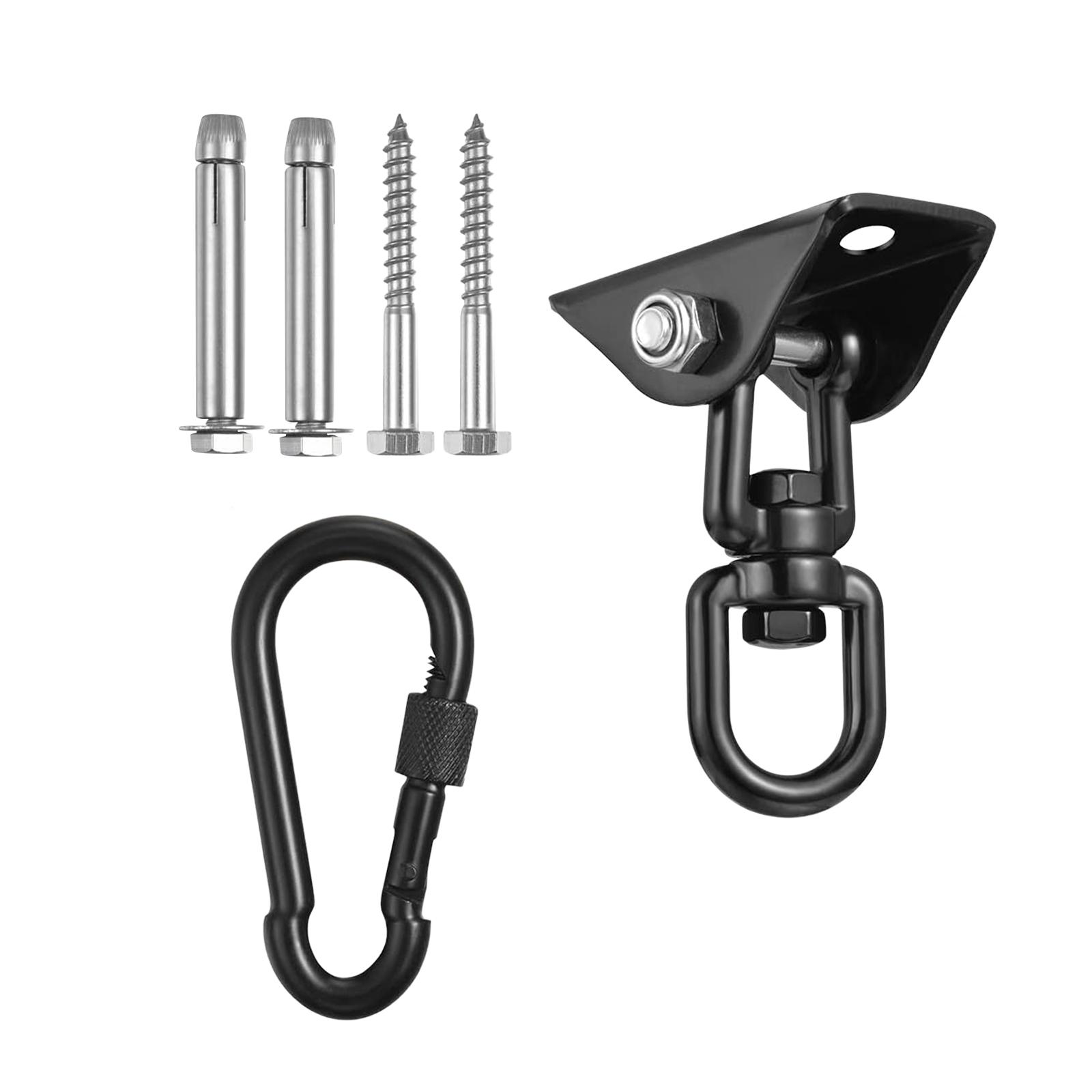 Ioensy - Colgadores De Columpios, Soportes De Techo, Kits Colgantes De Hamaca Para Patio De Juegos, Columpio Negro