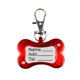 thumbnail image 1 of Etiqueta con nombre de hueso de perro con forma de hueso de perro con luz de seguridad parpadeante en rojo, 1 of 2