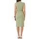 thumbnail image 3 of INSPIRE CHIC Vestido de Tubo para Mujer Regreso a Clases Atuendo de Maestra Sin Mangas Cuello en V Vestido de Trabajo con Cinturón Verde Claro XL, 3 of 6