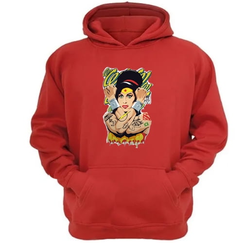 Genérico - Polerón Canguro Amy Winehouse Rojo Talla Xs Unisex