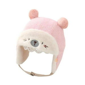 Gorro Para Bebe Con Cubre Orejas Osito Rosado - Shopyclick