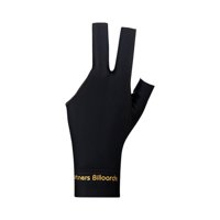 Ioensy - 3 Dedos Guantes De Billar Mano Izquierda Antideslizante Transpirable Accesorios Snooker Negro
