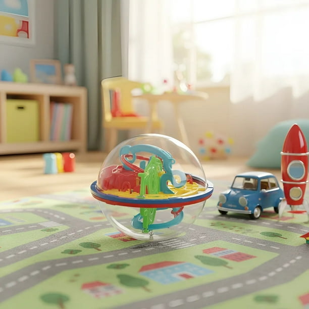 Bola Laberinto 3D Giratoria – Cubo De Rompecabezas Educativo De 6.9 Cm Para Niños Y Adultos