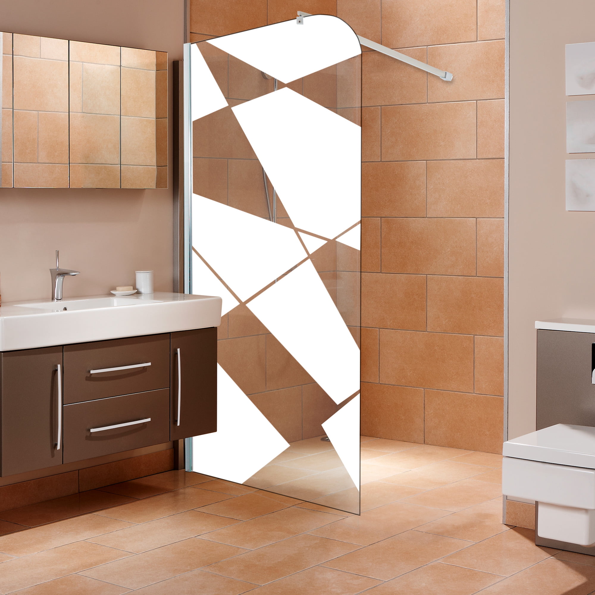 Mampara Fija Curva De Vidrio Joytek Para Baño De 8 Mm 190x90 Cm