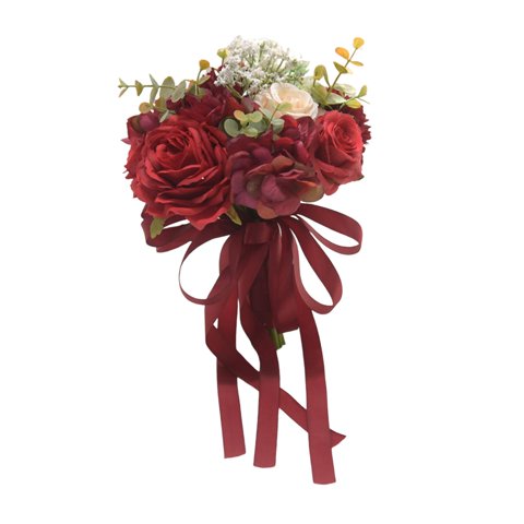 Bothyi - Centros De Mesa Para Ramos De Boda, Románticos, Flores De Mano Para Fiestas, Accesorios Fotográficos Para El Hogar, Color Rojo