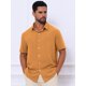 thumbnail image 4 of INSPIRE CHIC Camisas de Hombre para Regreso a Clases Camisa de Manga Corta con Botones para Playa de Verano Cuello de Punta Talla S Naranja, 4 of 5