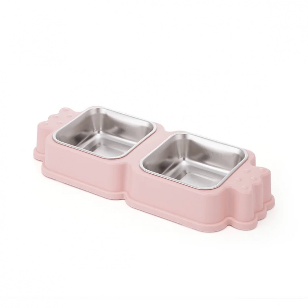 Defensor Forever - Plato De Forma De Caramelo Con Pocillo De Acero Inoxidable Rosado