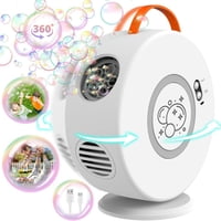 Xusx111 - Máquina De Burbujas Para Niños Pequeños, Soplador Automático De Burbujas Recargable, 90 ° 360 ° Auto Giratorio Portátil Fabricante De Burbujas Juguete De Burbujas Eléctricas Para 3 4 5 6 7 8