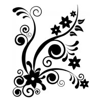 Rienda Libre Graphics - Decomural Flowers Leaves Corner Ws-15856