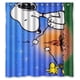 thumbnail image 1 of Cortina de ducha con diseño de perro Snoopy, divertida y linda caricatura, con ganchos, tamaño 66 x 72 pulgadas, 1 of 3
