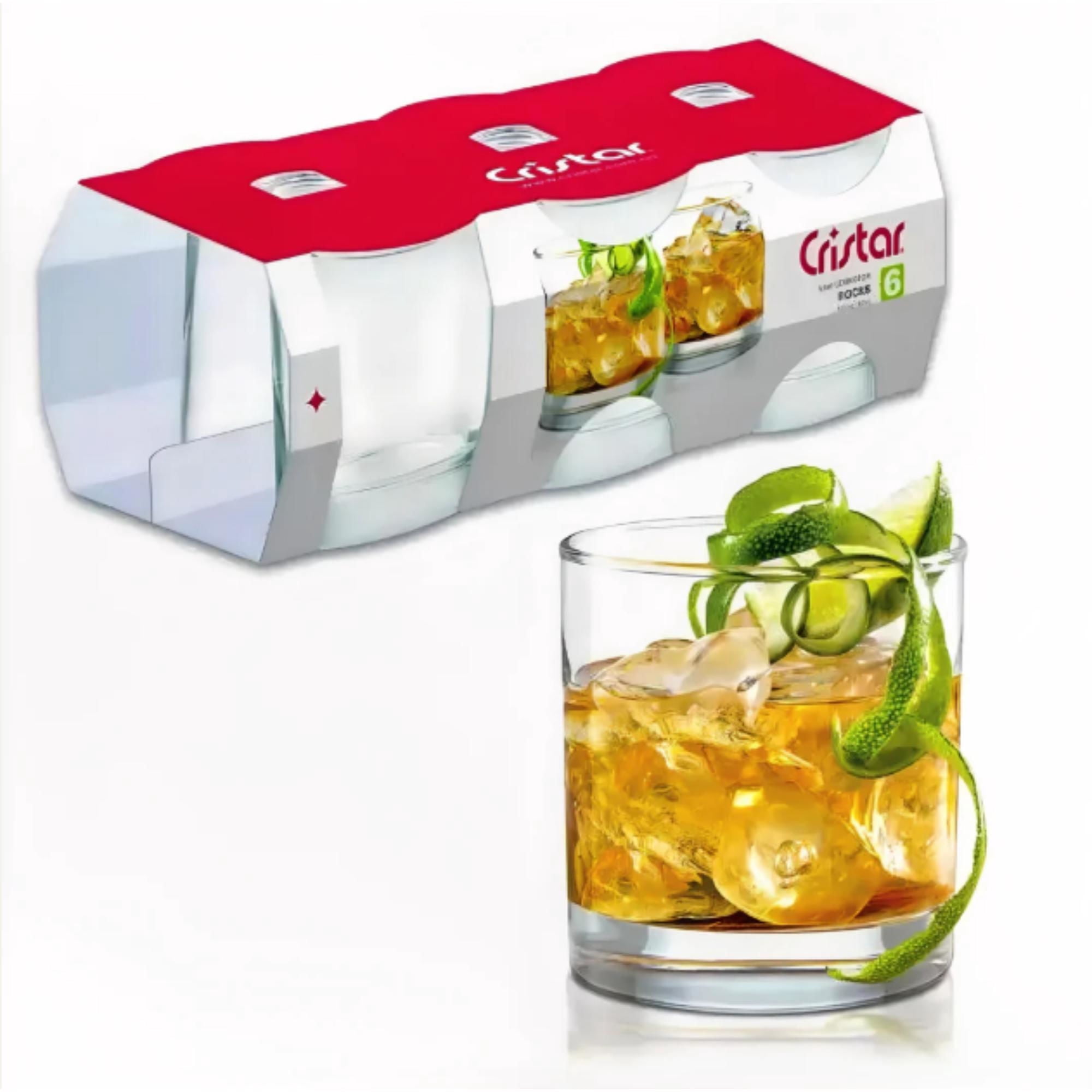 Set 6 Vasos Whisky Bajos Lexington Vidrio 311cc Transparente 1 Un Cristar