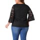 thumbnail image 3 of Agnes Orinda Blusas de Encaje para Mujer Tallas Grandes Manga 3/4 Cuello en V Casual Elegante 2X Negro, 3 of 6