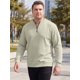 thumbnail image 4 of INSPIRE CHIC Sudadera Henley para Hombre Grande y Alto de Manga Larga Sudaderas Casuales XL Beige, 4 of 5