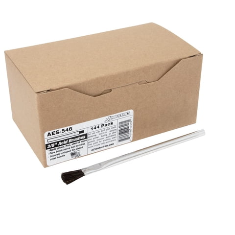 Brocha Aes Industries Pure Horsehair Acid De 3/8 Pulgadas Con Mango De Hojalata