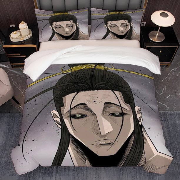 3pcs Chinese Style Cold And Stern Man North Sword Jianghu Theme Korean Style Ins Style Printed Bedding Three-Piece Set Duvet Cover Pillowcase Set