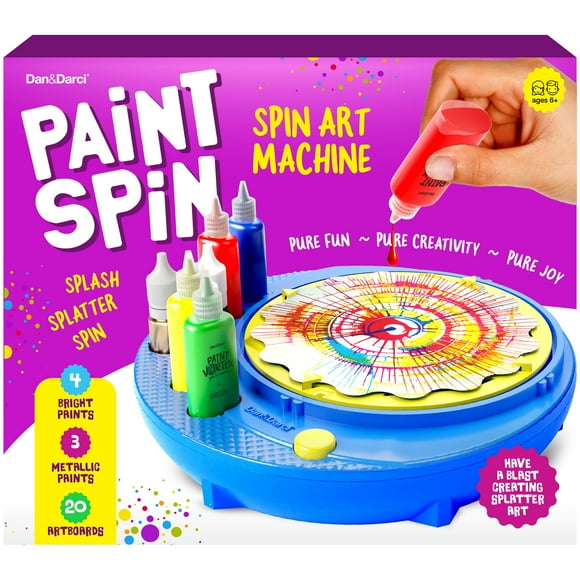 Kit Máquina Paint Spin Art Dan&darci con Pinturas y Mesas de Trabajo