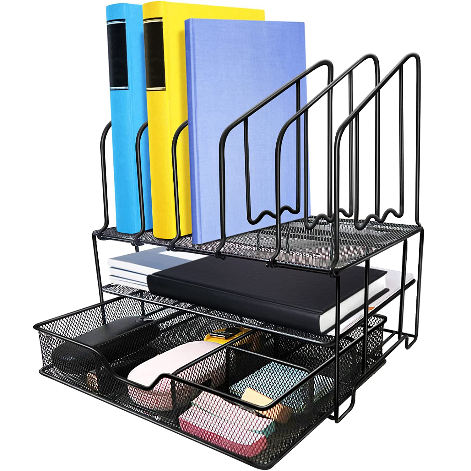 Newo - Organizador De Escritorio Oficina Con Cajón Metálico