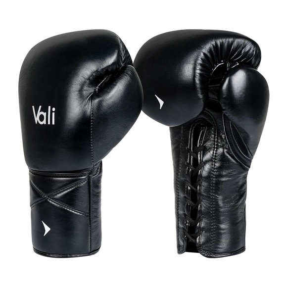 Guantes de Boxeo Vali 14 OZ Cuero con Cordones Negro