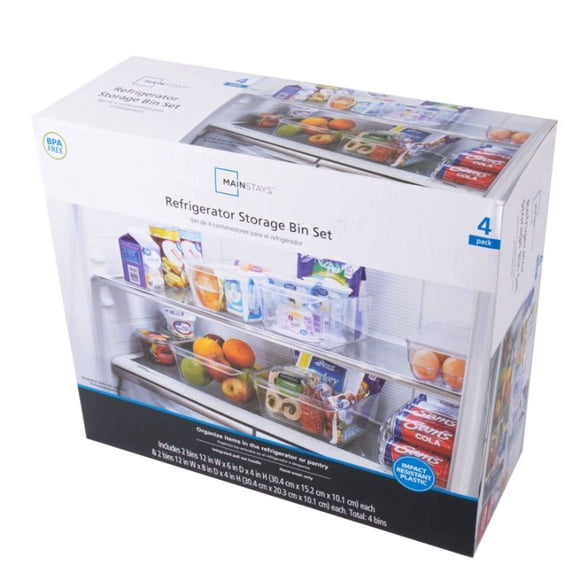 Set De Organizador S Para Refrigerador 4 Piezas Transparente, 1 Un
