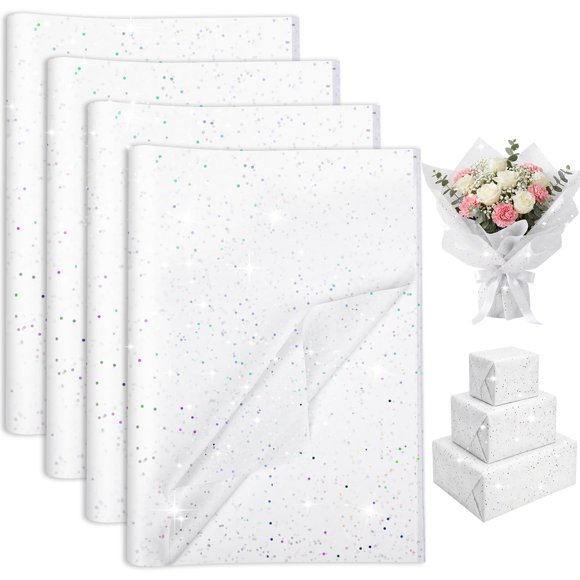 Papel de seda woric 34x36 cm Blanco con brillo – 135 hojas