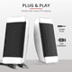 thumbnail image 3 of Altavoces pequeños para portátil, alimentación USB con cable, minialtavoces portátiles 2.0 para ordenador de escritorio, PC o portátil., 3 of 8