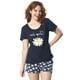 thumbnail image 1 of Pijama Algodón Short, Polera Manga Corta Estampado Margarita, 1 of 3