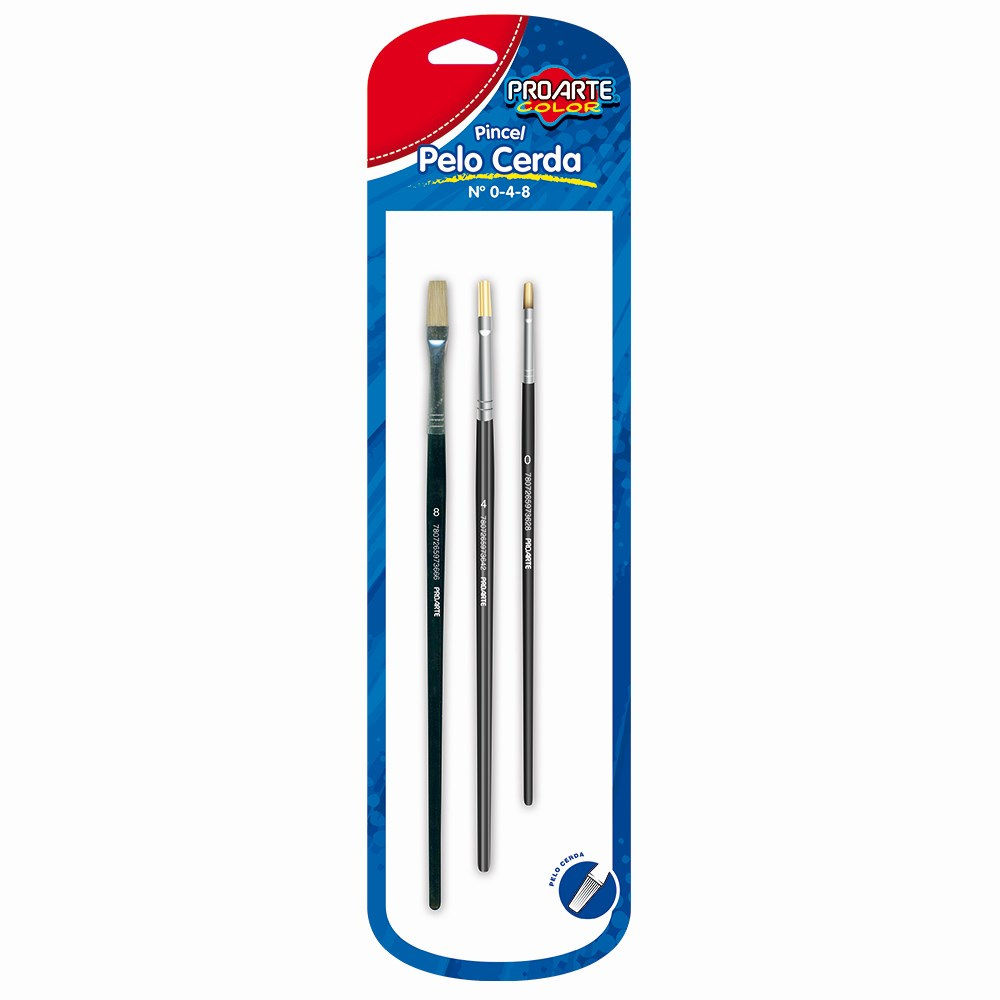 Pincel Pelo Cerda 3 Un N° 0-4-8 1 Un Proarte