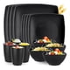 thumbnail image 1 of 16pcs Juego De Vajilla De Paja De Trigo Plato Y Tazas Negro, 1 of 10