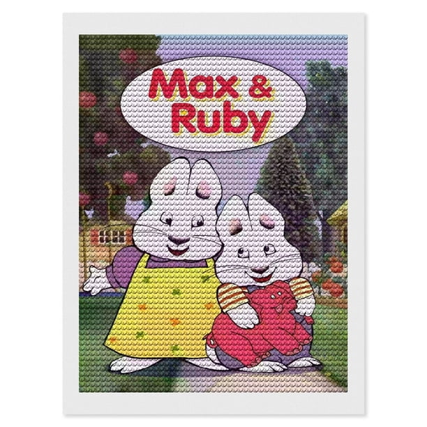 Max y Ruby Kits de Pintura de Diamantes para Adultos 5D DIY Diamond Art Kits Full Drill Diamond Dots para Regalo Decoración de Pared y Relajación Artes de Gemas 30*40cm