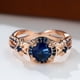 thumbnail image 2 of Retro Simple September Birthstone Sapphire Blue Round Zircon Finger Ring Gift For Women Girls 18K Gold Plated Jewelry, 2 of 3