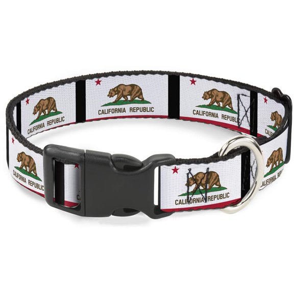Collar para Perro Buckle-Down con Bandera de California 46-81 cm de Ancho