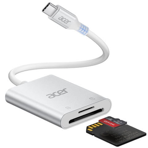 Lector De Tarjetas Sd Acer Usb-C Doble Ranura Aluminio Plata