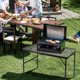 thumbnail image 2 of Mesa de parrilla plegable Pnbfhn portátil para acampar, 90 x 60 cm, negra, 2 of 7