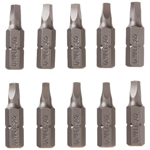 Juego De Puntas De Brocas Dewalt Dw2202B10 #2 Con Hueco Cuadrado De 1 Pulgada (Paquete De 10)