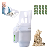 Genérico - Pala Cuchara Recogedora De Arena Arenero Para Gato Con Bolsa Blanco