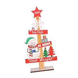 Bothyi - Decoración De Mesa Navideña Habitación Casa De Campo Vacaciones Árbol De Navidad De Madera Decoración Muñeco De Nieve