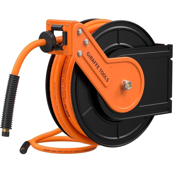 Carrete retráctil para manguera de aire Giraffe Tools 3/8" x 15 m, híbrida, 300 PSI