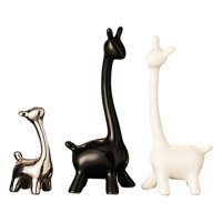 Bothyi - Estatua De Jirafa De Cerámica, Adorno De Estatua De Animal Para Dormitorio, Armario, Estantería, 3 Uds.