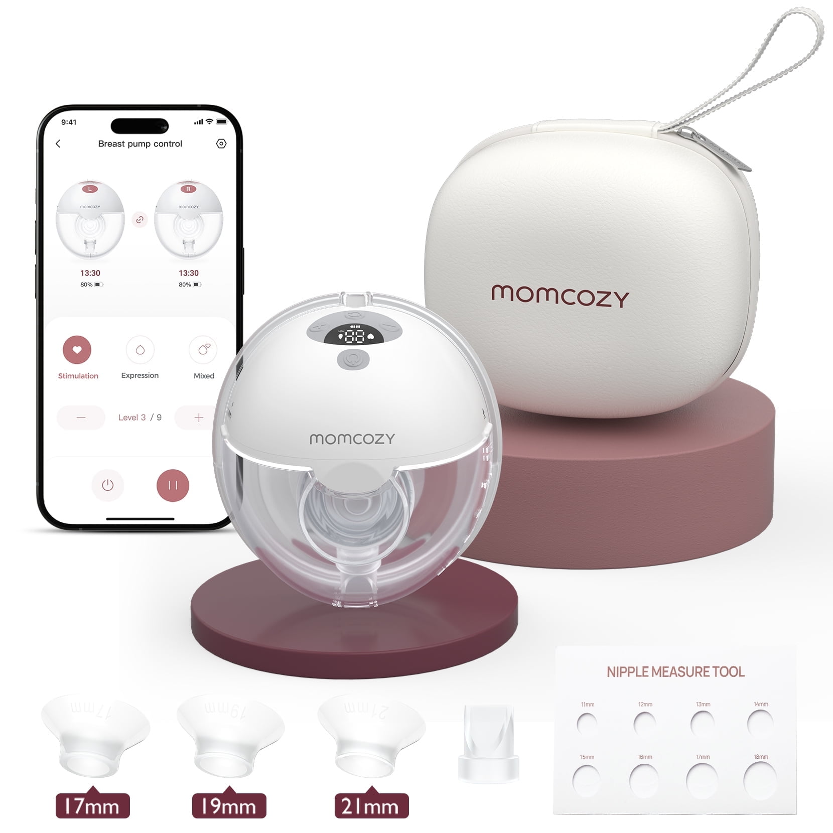Momcozy M5 Smartextractor De Leche Eléctrico, Sacaleches 3 Modos 9 Niveles, Inalámbrico Portátil, Brida 24mm