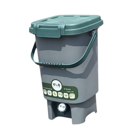 Contenedor de compost para interiores, cubo de compost con tapa, tanque de fermentación, contenedor de compostaje para balcón, jardín, cocina interior L