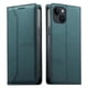 thumbnail image 2 of Funda tipo cartera con bloqueo RFID para iPhone 15 cubierta magnética de cuero con tapa y soporte Verde, 2 of 6