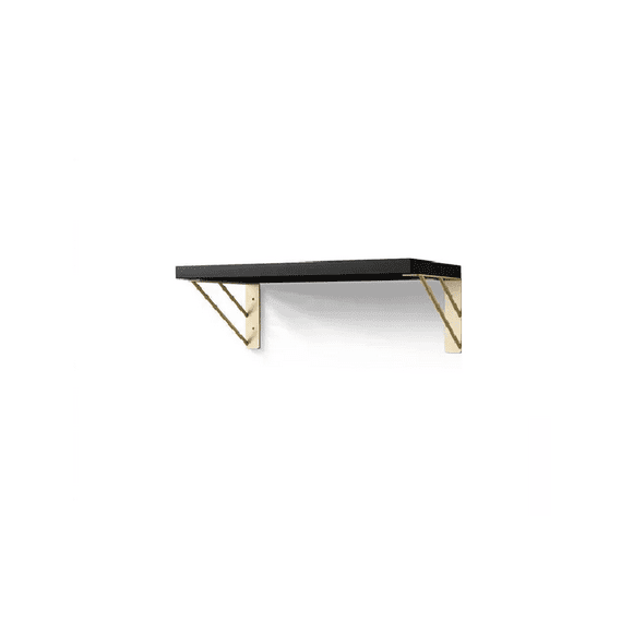 Repisas Flotantes de Madera Multipropósito Kit 3 Negro con Dorado