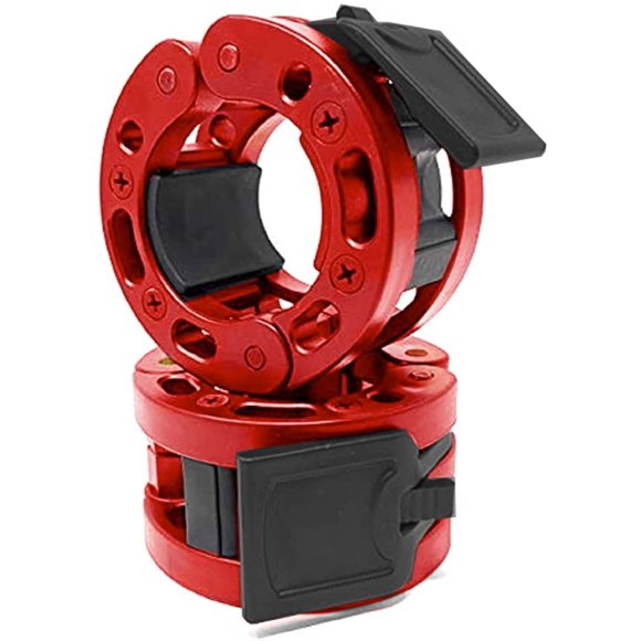Pinzas para mancuernas Clout Fitness Quick Release, 2 pulgadas, color rojo y negro