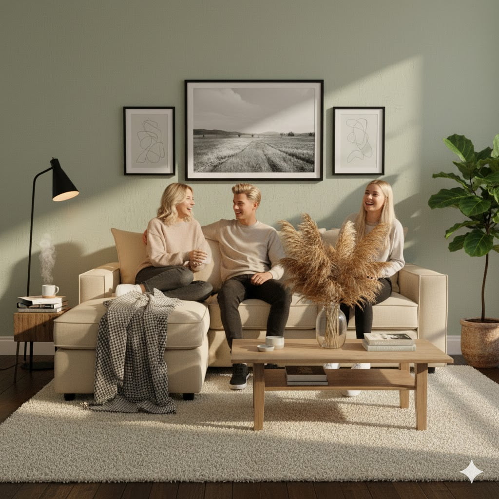 Sitial Home - Seccional Libre Disposicion Baco Beige Con Resortes Full Comfort Plus