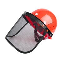 Magideal - Casco Para Motosierra, Casco Rígido, Visera Facial Con Protector Facial, Casco Para Desmalezar, Para Cortar Césped, Jardín, Arborista, Corte De Césped Sombrero Rojo