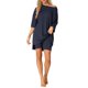 thumbnail image 1 of INSPIRE CHIC Conjunto de salón de punto acanalado para mujer Camiseta de manga corta de gran tamaño y pantalones cortos de ciclista de cintura alta Conjunto suave de dos piezas para verano L Azul, 1 of 6