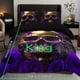 thumbnail image 1 of 3pcs Soft and Breathable Purple Rose Skull Pattern Duvet Cover Set for Bedroom, Guest Room, and Dorm Decor - Includes 1 Duvet Cover and 2 Pillowcases (Core Not Included), 1 of 3